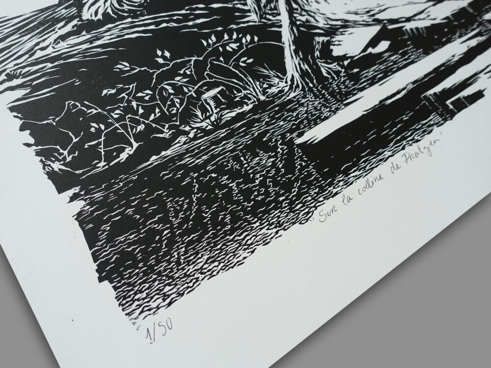 Sur la colline de Pratzen, linogravure, 50x70cm – Image 2